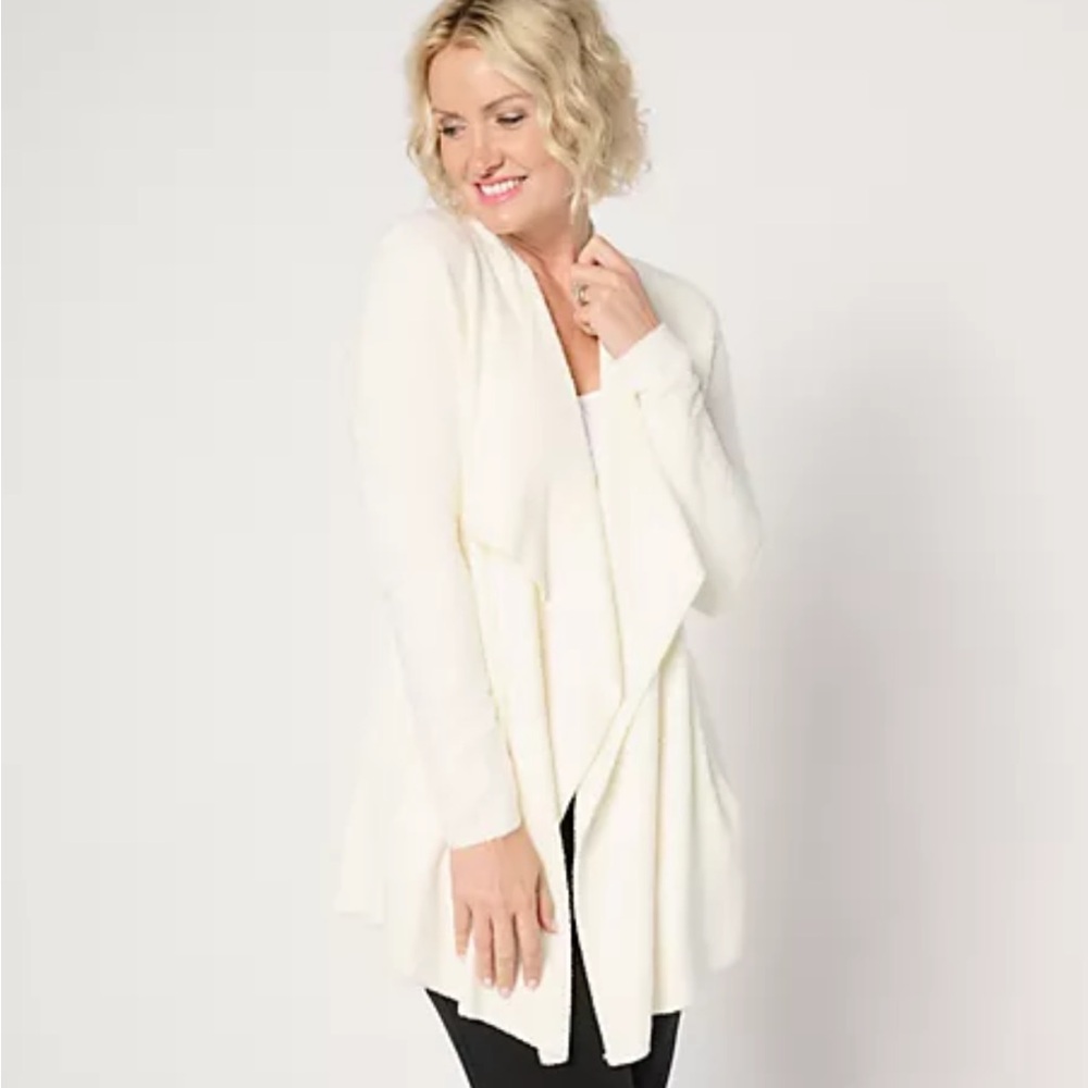 Barefoot Dreams CozyChic Lite Ribbed Island Wrap Cardigan, XXS/XS Petite